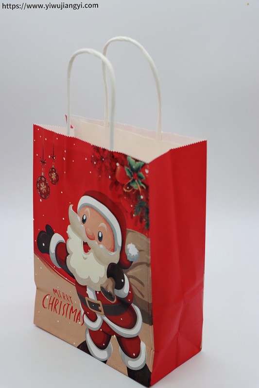 Christmas Themed Santa Claus Pattern Gift Paper Bag (Red)