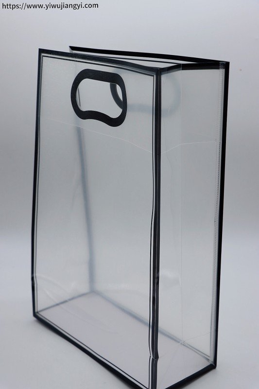 Black Edge Transparent PVC Gift Tote Bag