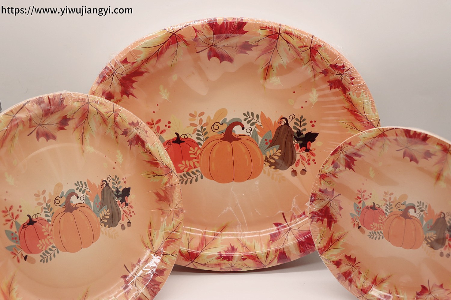 Thanksgiving Pumpkin & Maple Leaf Themed Disposable Paper Plate