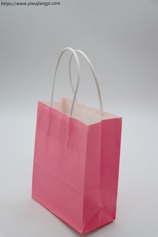 Pink Solid Color Paper Shopping Bag