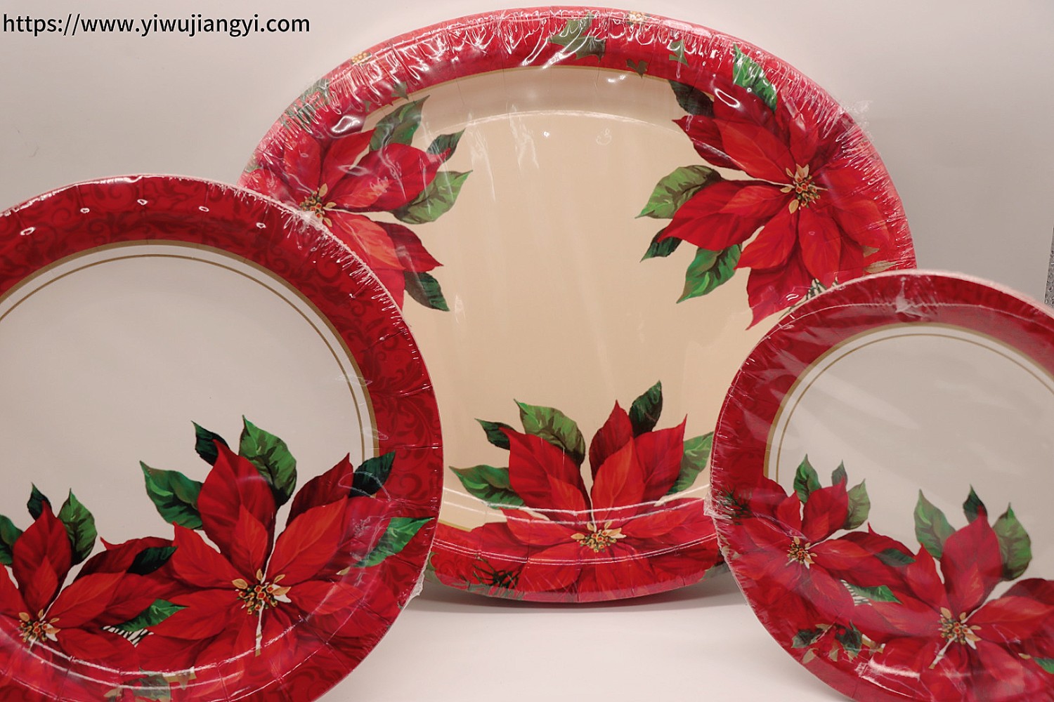Hot Pink Floral Pattern Paper Plate Set